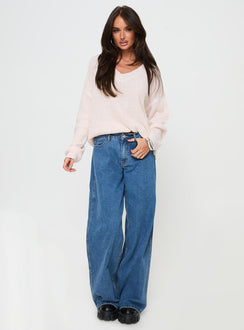 Knit sweater Vneckline, drop shoulder