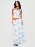 Maxi skirt Floral print, elasticated drawing waistband, flowy relaxed fit