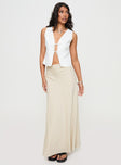 Linen maxi skirt Mid rise, invisible zip fastening at side