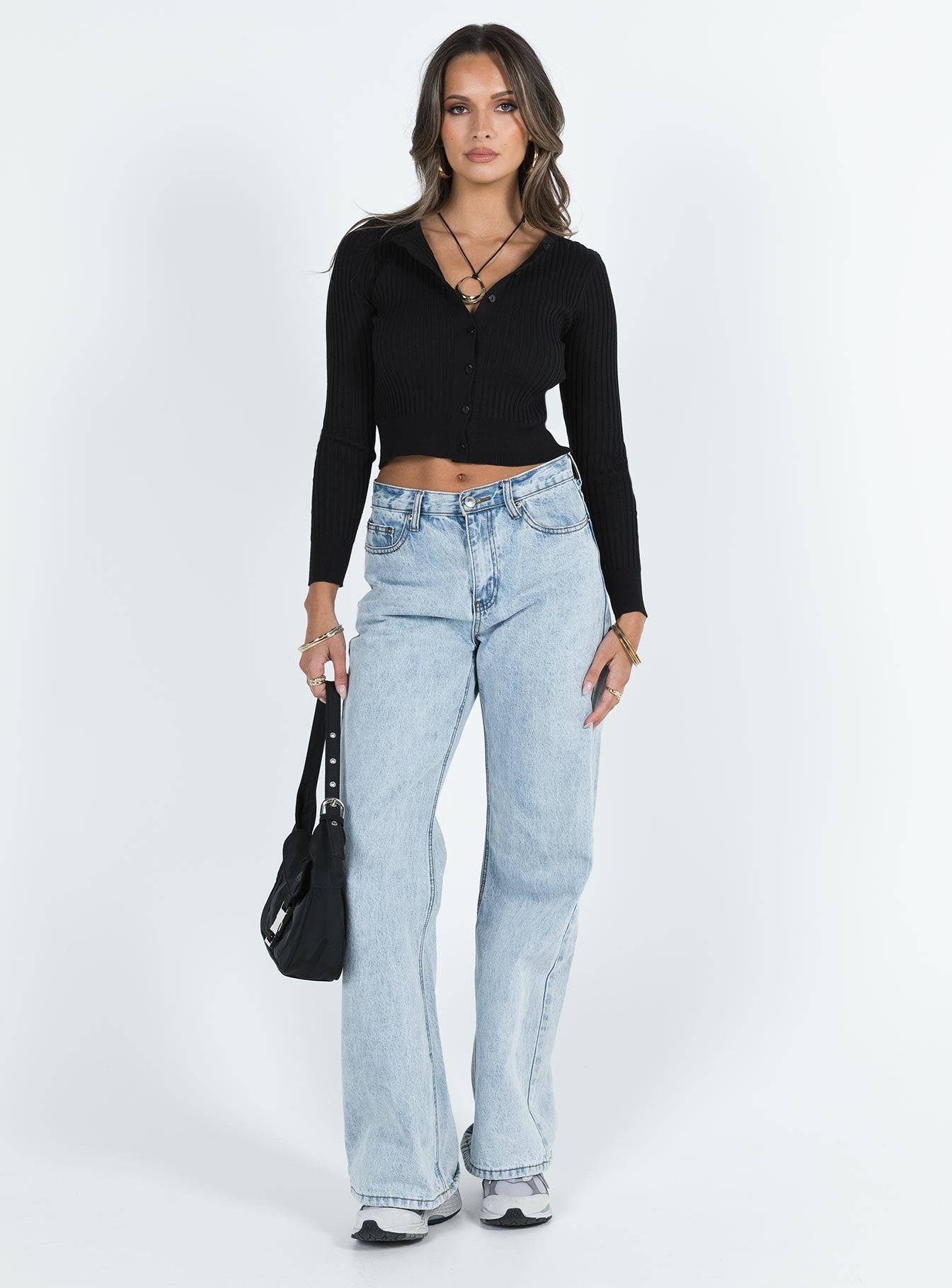 Maloney Sweater Black Princess Polly  Cropped 