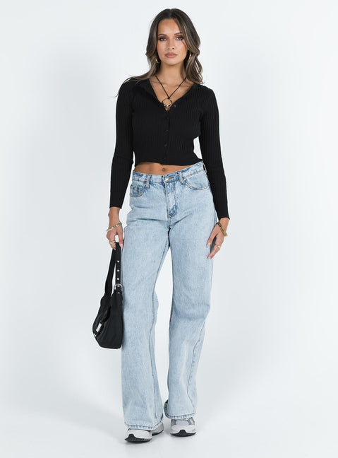 Maloney Sweater Black Princess Polly  Cropped 