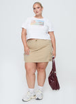 Princess Polly Curve  Cargo mini skirt Mid rise fit, belt looped waist, button & zip fastening, twin hip pockets Non-stretch material, unlined 