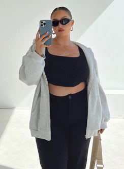 Florida Zip Up Sweatshirt Grey Curve Princess Polly  long 