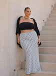 Mercer Linen Blend Maxi Skirt Black / White Curve Princess Polly  Maxi 