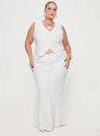 Mercer Linen Blend Maxi Skirt White Curve