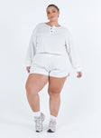 High rise shorts Elasticated waistband Twin pockets at back  Linen look Non stretch  Fully lined