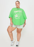 Thread Together Support Your Friends Oversized Tee Green Curve
