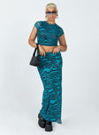 Maxi skirt  Princess Polly Exclusive 95% polyester 5% elastane Mesh material  Printed design  Elasticated waistband 