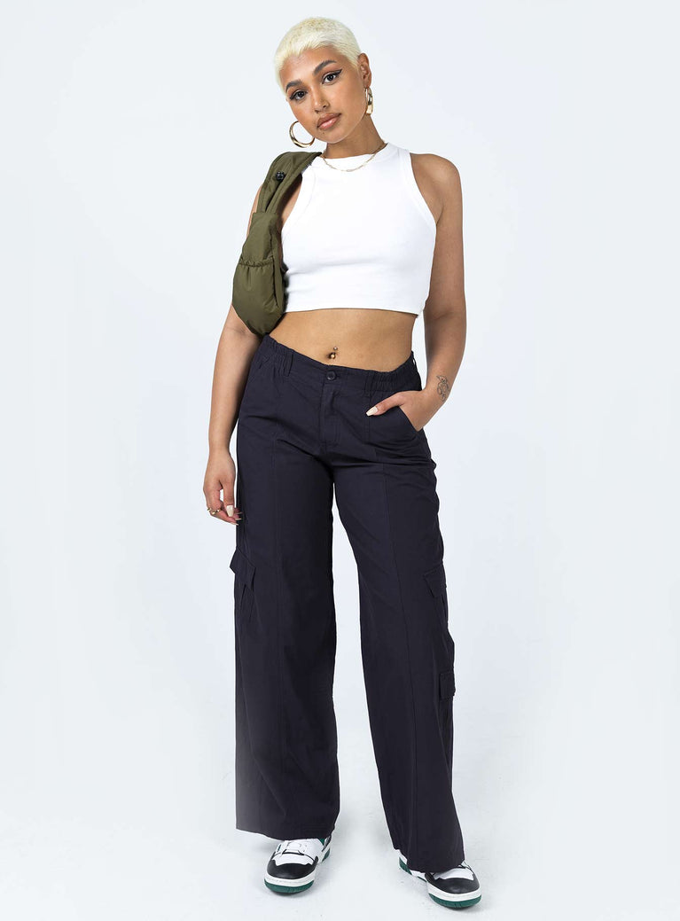 Boulevard Low Rise Cargo Pants Navy