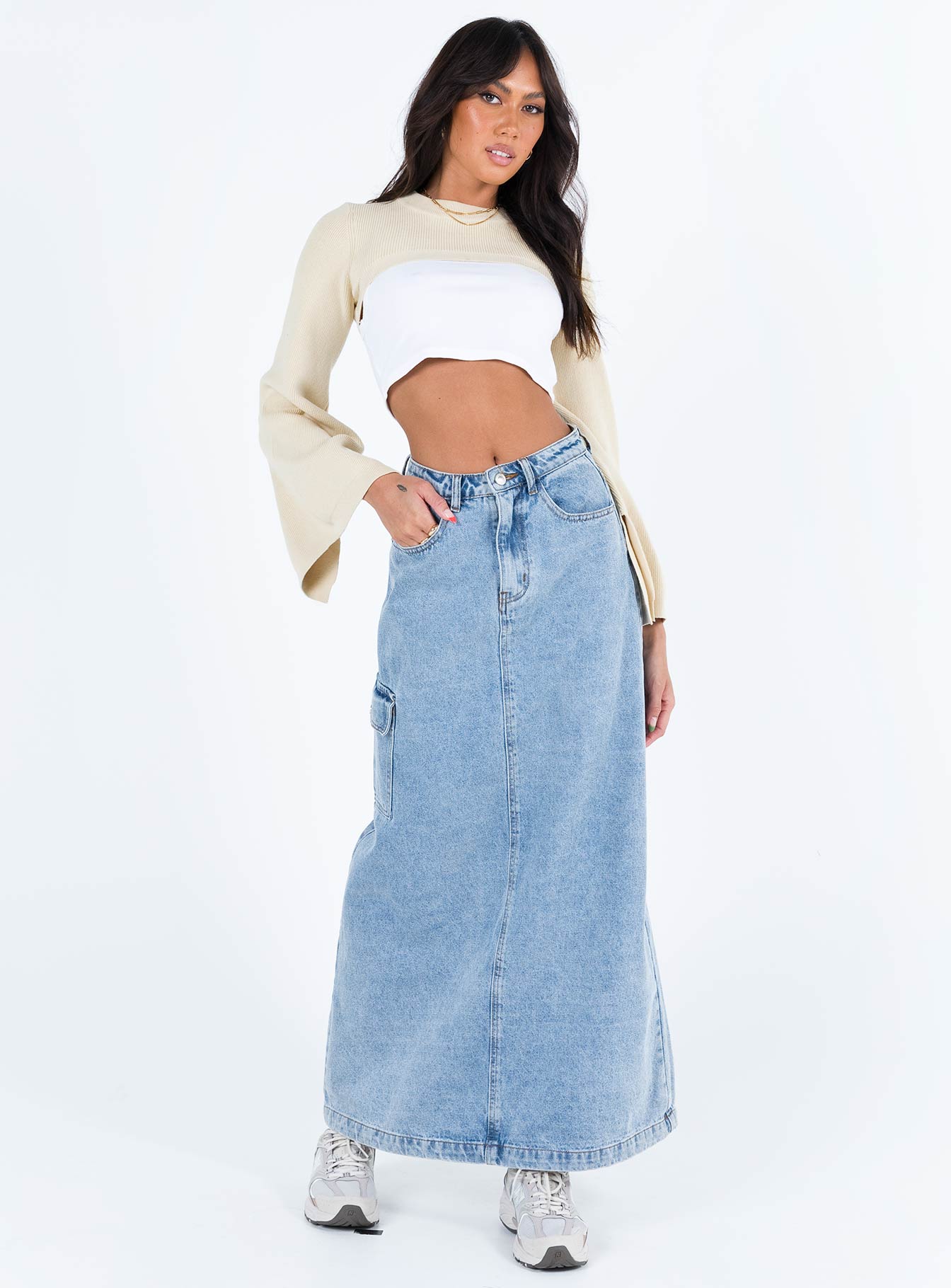 Tieghan Bolero Beige Princess Polly  Cropped 