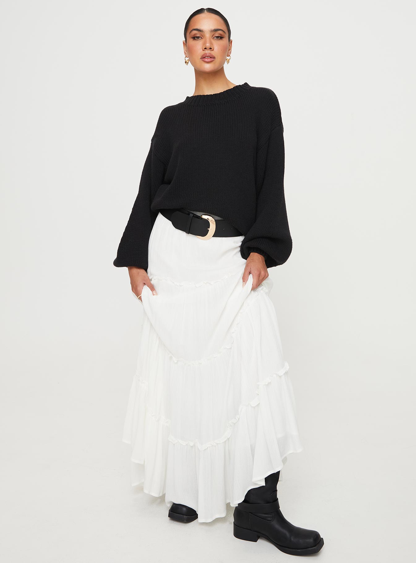 Harmony Knit Sweater Black Princess Polly  regular 