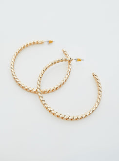 Earrings Hoop style, gold toned