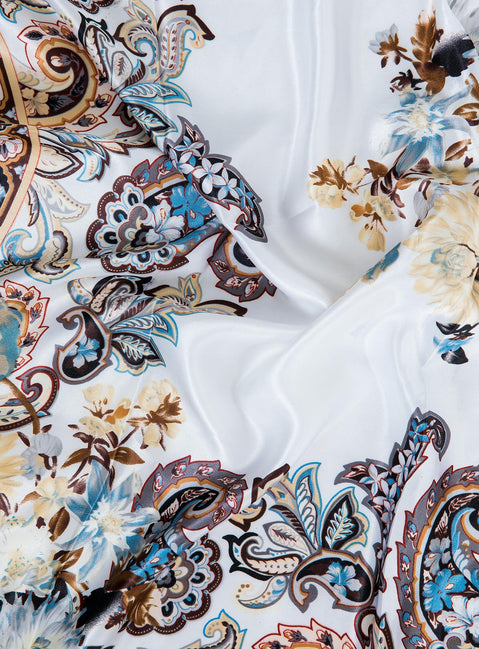 Gemini Satin Scarf Black & White