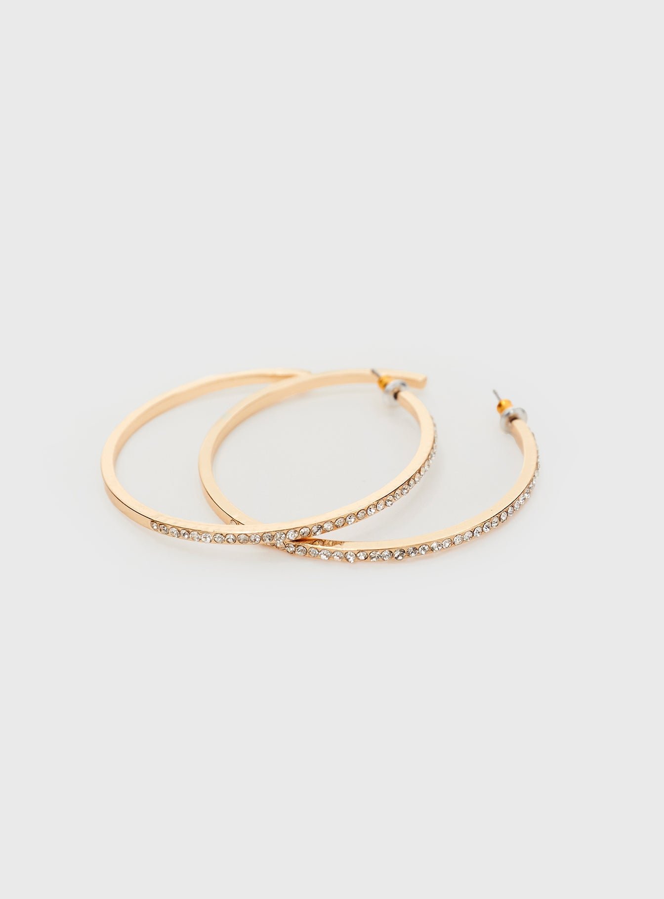 Gold-toned hoops Diamante detail, stud fastening