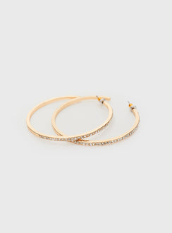 Gold-toned hoops Diamante detail, stud fastening