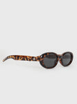 Tortoiseshell sunglasses Molded nose bridge, smoke tinted lens