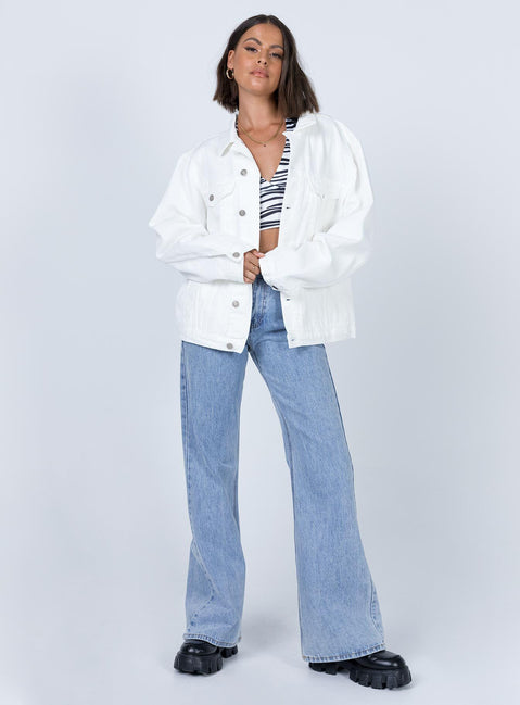 Western Denim Jacket White