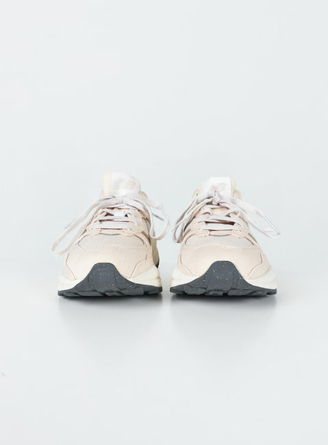 Sneakers  Faux suede & leather material  Lace-up style  Platform base Padded inner  Treaded sole 