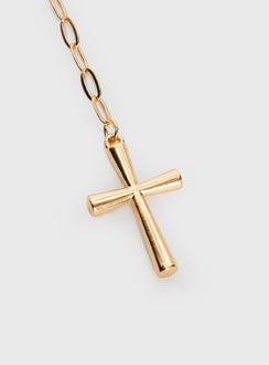 Gold-toned necklace Drop charm, lobster clasp fastening