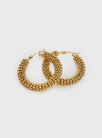 Gold-toned hoop earrings Clasp fastening