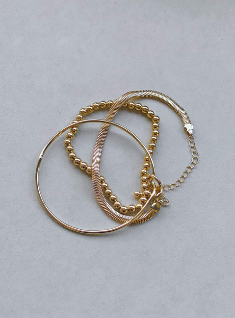 Bracelet pack Gold-toned Lobster clasp fastening