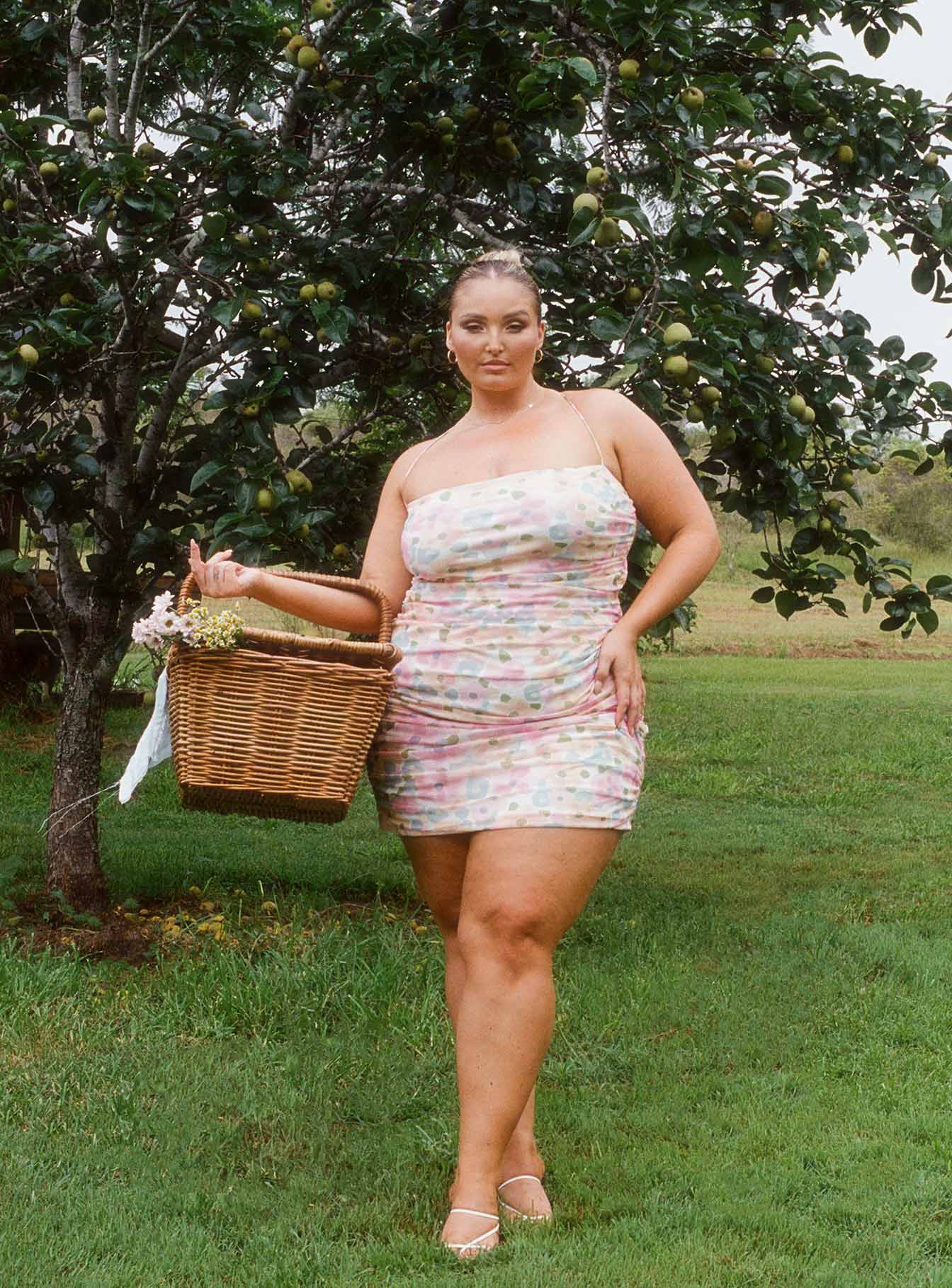 Hopeless Romantic Mesh Ruched Mini Dress Multi Curve