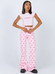 Abrand Double Oh Flare Jeans Pink Heart