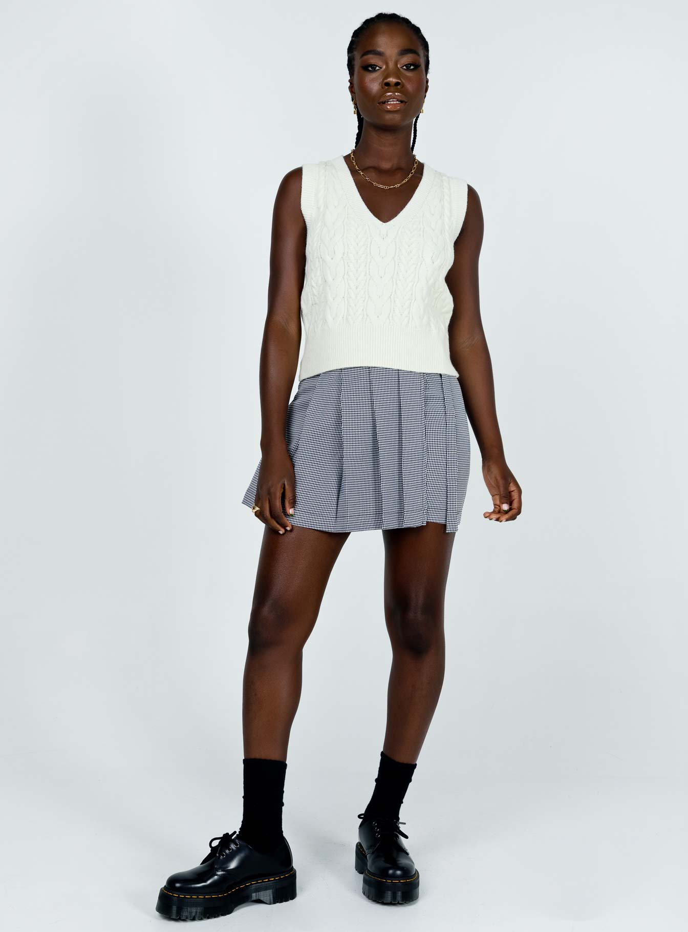 St Trinians Mini Skirt Black / White