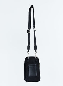 Crossbody bag Nylon material Silver toned hardware Zip fastening Removable and adjustable crossbody strap Card slip at back