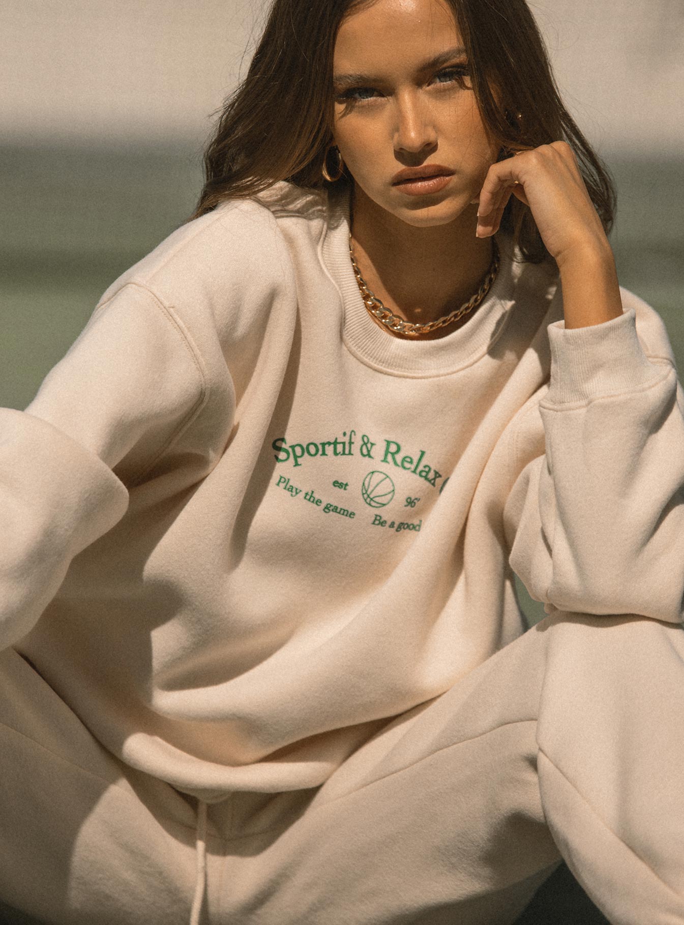 MVP Oversized Crewneck Sweatshirt Cream