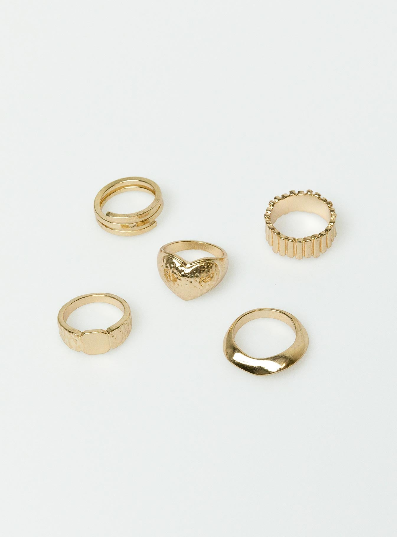 Rings Gold toned Pack of five Lightweight