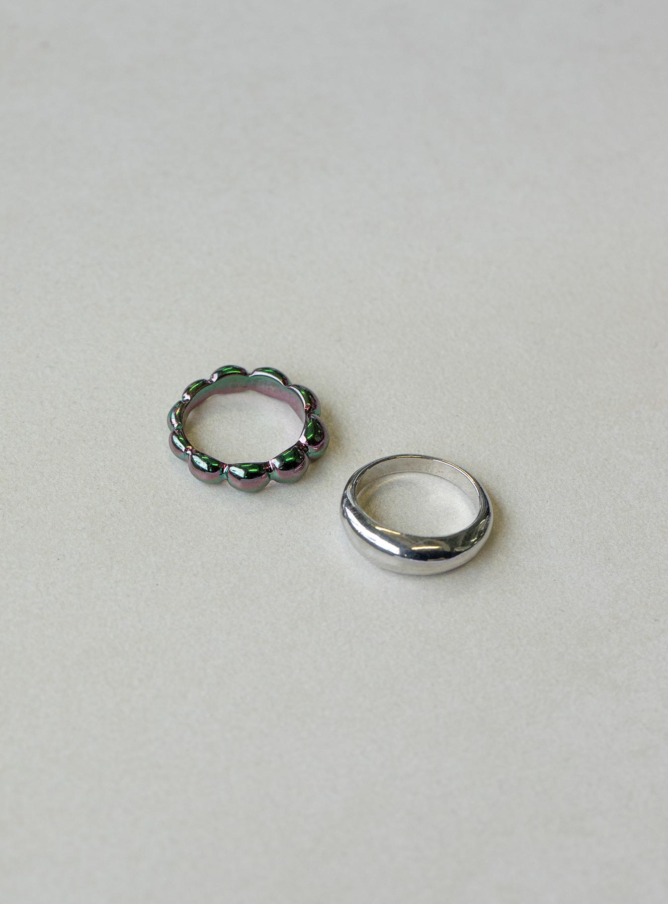 Ring set Pack of two Silver-toned