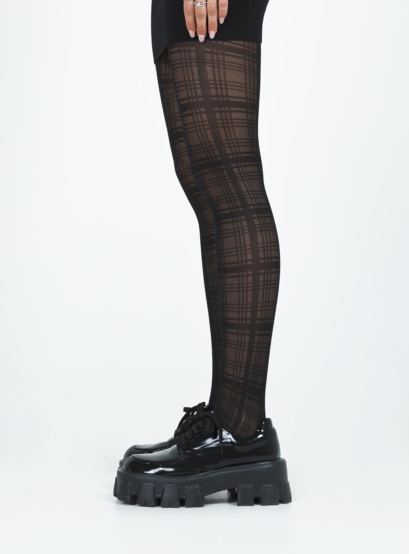 Stockings High waisted fit Plaid design
