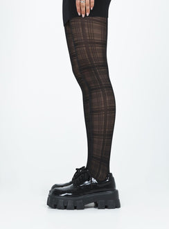 Stockings High waisted fit Plaid design