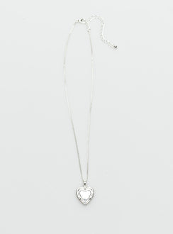 Necklace Dainty chain  Heart pendant  Lobster clasp fastening 