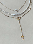 Necklace set Pearl detail  Drop charm