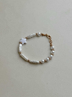 Bracelet Gold toned Faux pearl detail Lobster clasp fastening