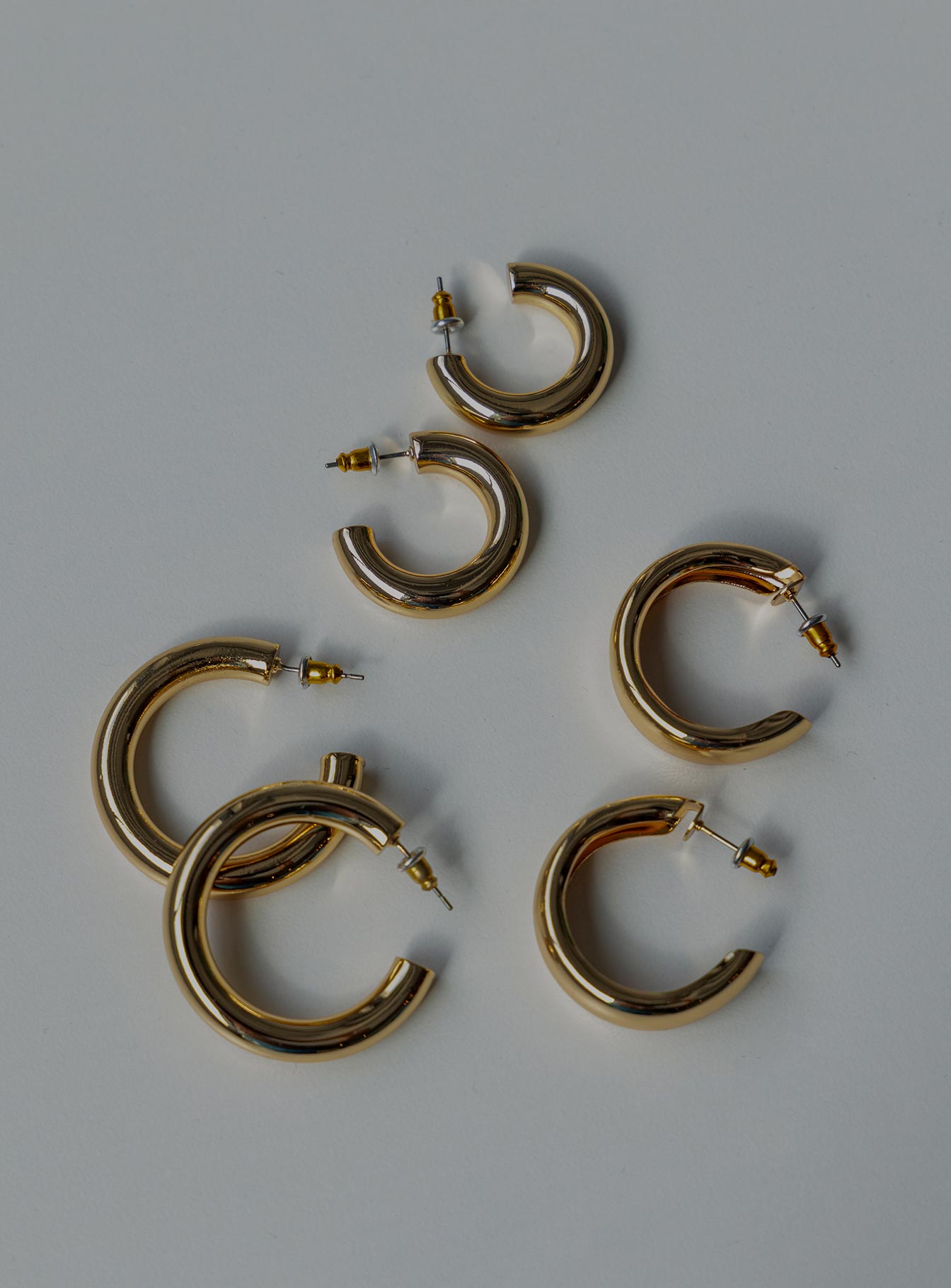 Hoop earring pack  Princess Polly Exclusive 99% brass 1% steel Pack of three  High shine finish 