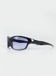 Sunglasses Wrap around style  Blue tinted lenses  Lightweight