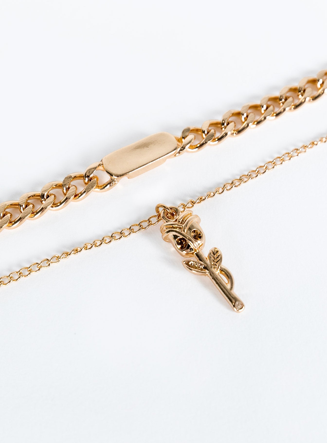 Gold-toned necklace pack Two chains - these can be worn separately, drop charm, lobster clasp fastening