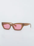 Sunglasses 70% PC 30% AC UV 400 Pink tinted lenses  Moulded nose bridge 