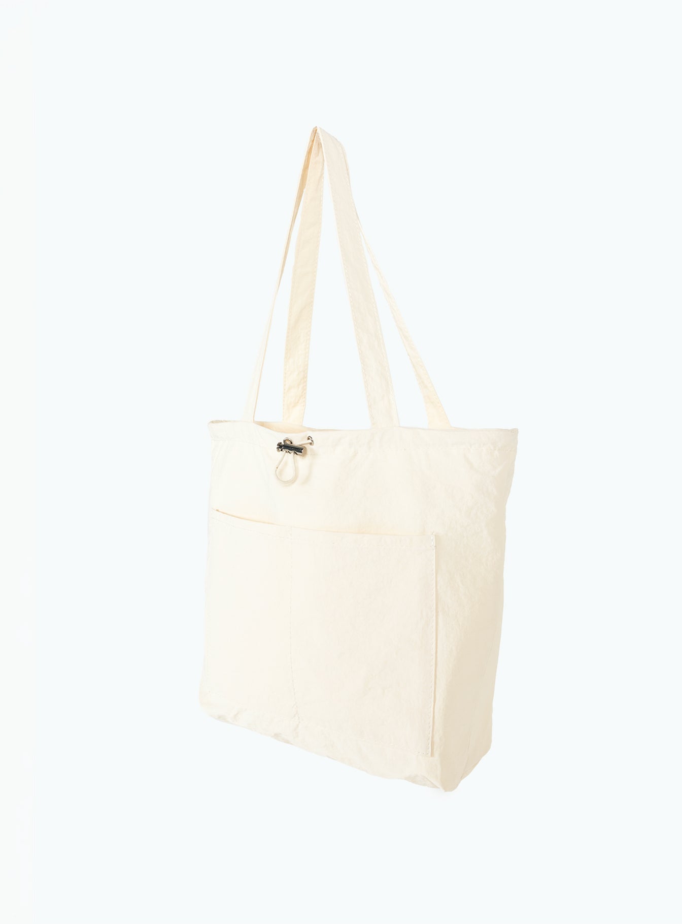 Tote bag Fixed shoulder straps, internal and external slip pockets, drawstring fastening