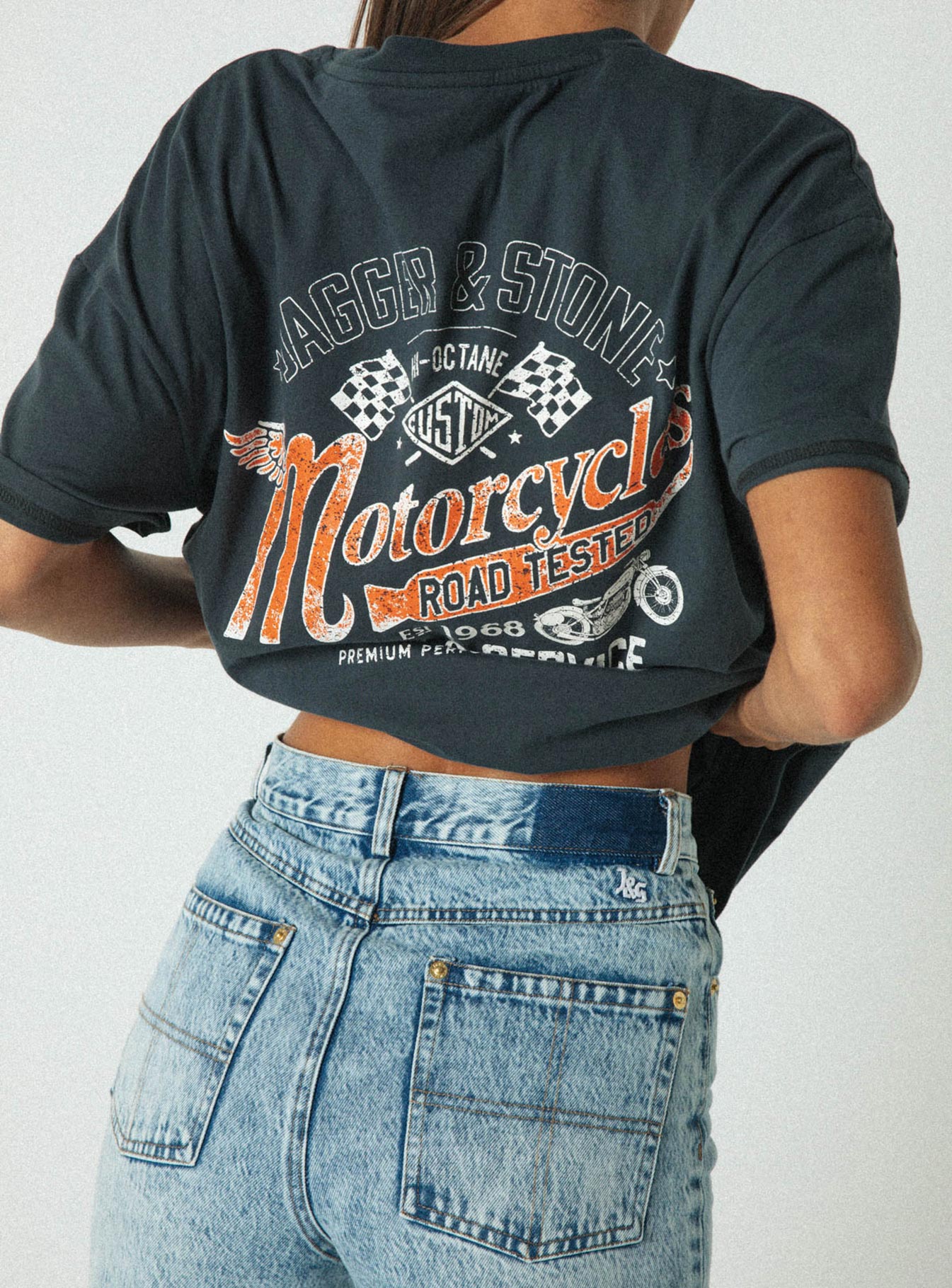 Jagger & Stone Hi Octane Oversized Tee Charcoal