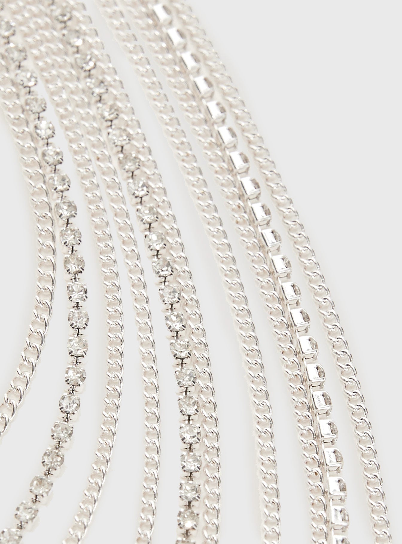Silver-toned necklace Layered design, diamante detail, lobster clasp fastening, adjustable length Princess Polly Lower Impact
