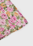 Floral hair scarf Non-stretch material, sheer