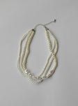 Necklace Lobster clasp fastening Faux pearl detail