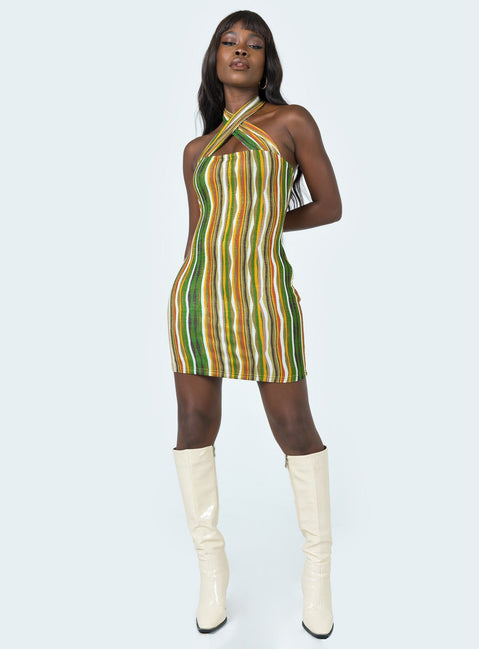 Princess Polly   Paradise Fever Mini Dress Brown Multi