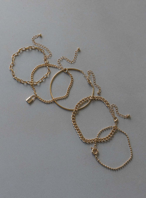 Bracelet Pack of five  These can be worn separately Chain styles  Solid band style  Locket pendant  Lobster clasp fastening 