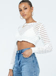 Terra Knit Sweater White Princess Polly  Cropped 