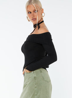 Sweater Soft ribbed material Off-the-shoulder design Asymmetric hem Semi-sheer Good stretch